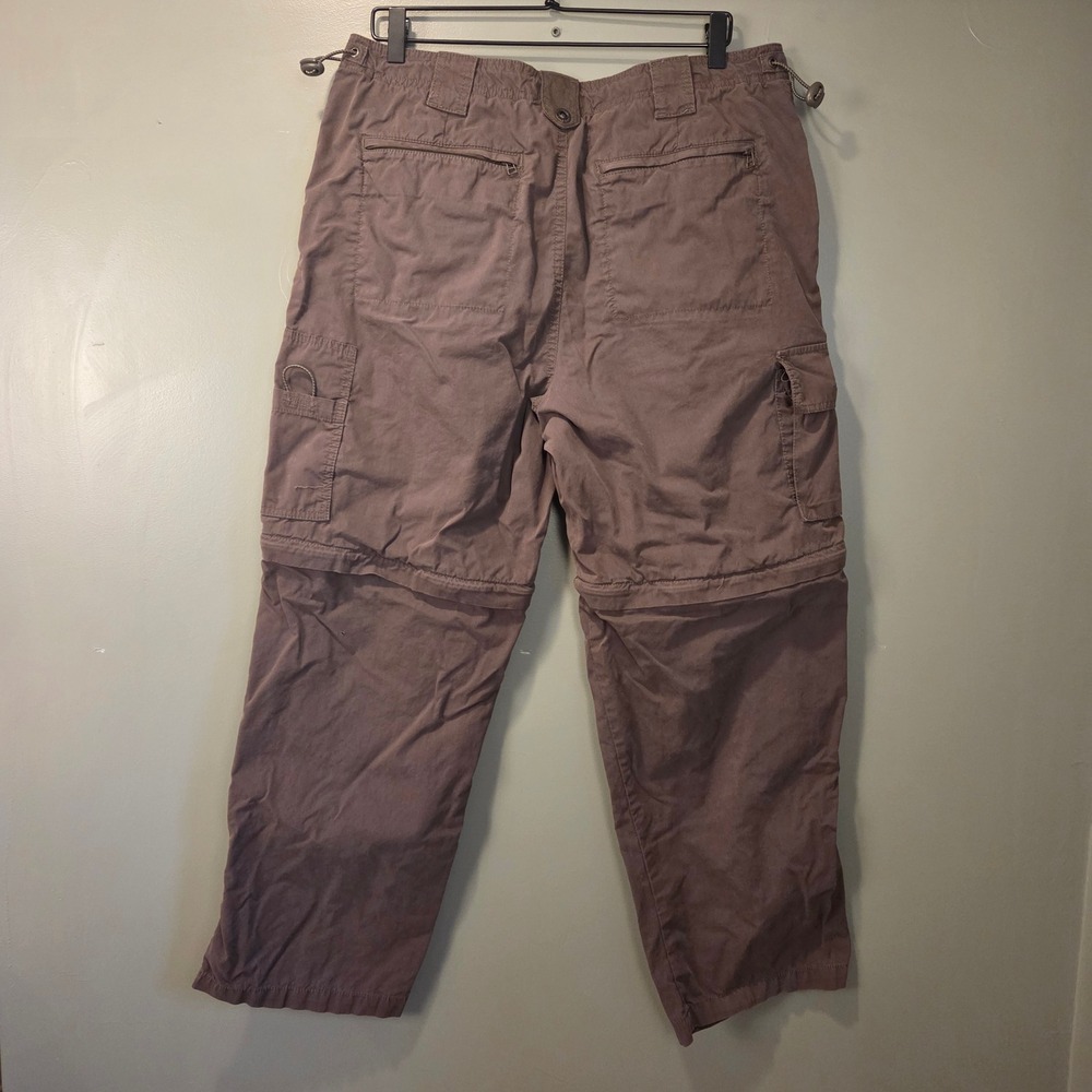 Sonoma Men's Convertible Zip Off Cargo Pants Size 36x29 Taupe Brown Cotton Nylon - Picture 2 of 11